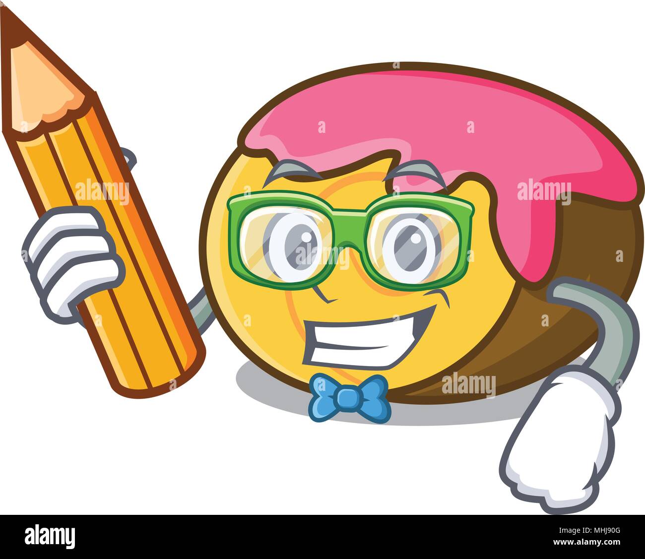 Student swiss roll Charakter Cartoon Stock Vektor