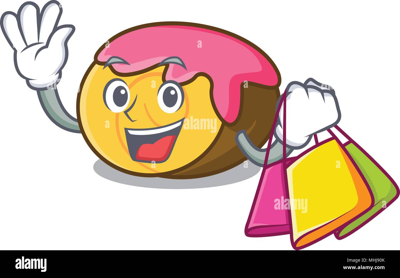 Shopping swiss roll Charakter Cartoon Stock Vektor