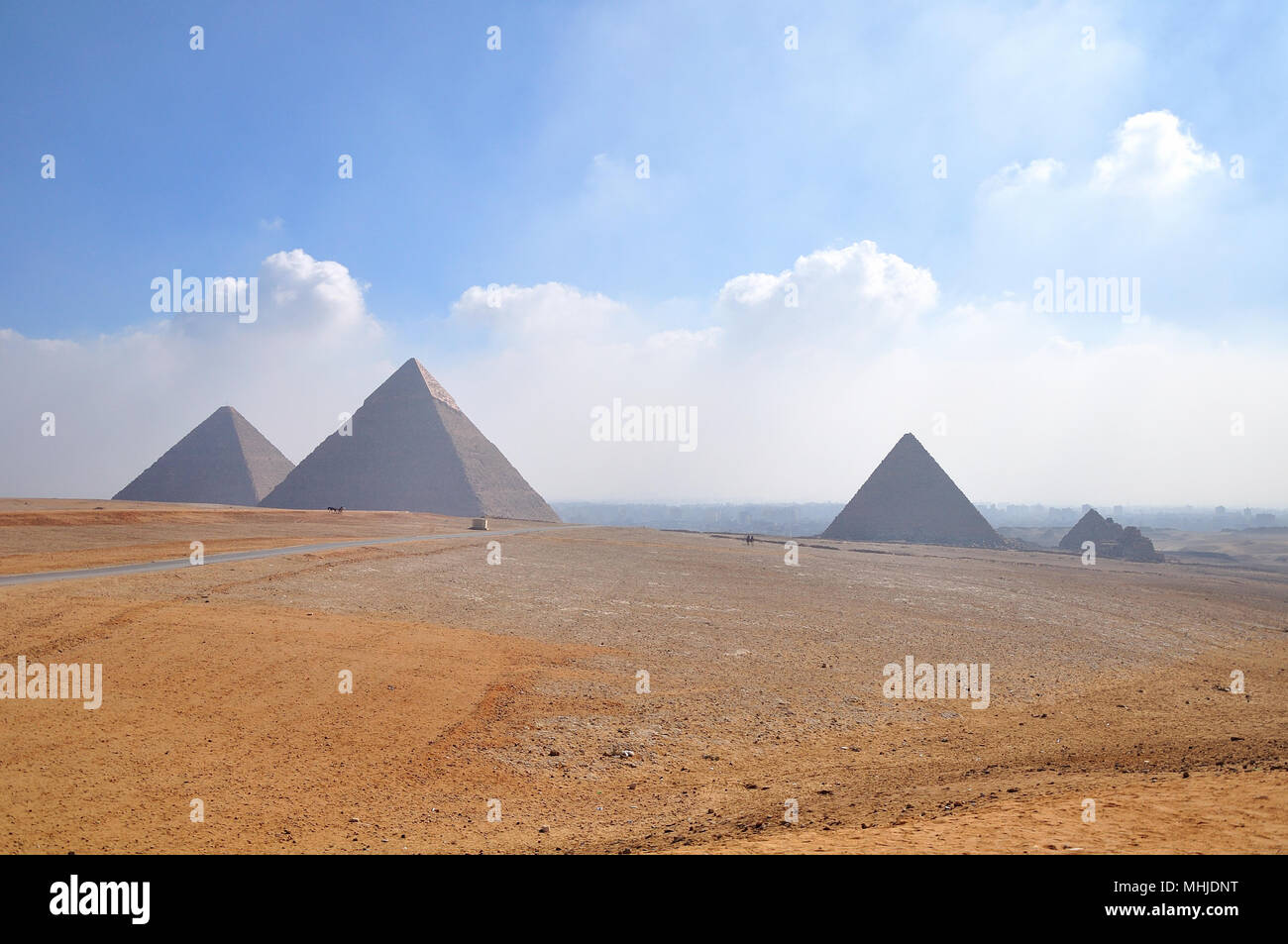 Die Pyramiden von Gizeh Stockfoto
