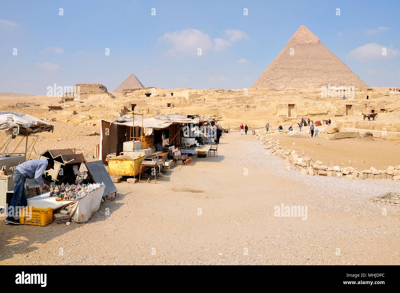 Die Pyramiden von Gizeh Stockfoto