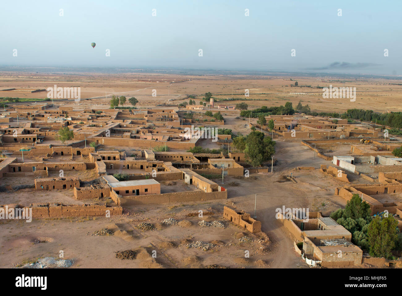 Maroc Siedlung in der Wüste in der Nähe von Marrakesch Luftaufnahme Stockfoto