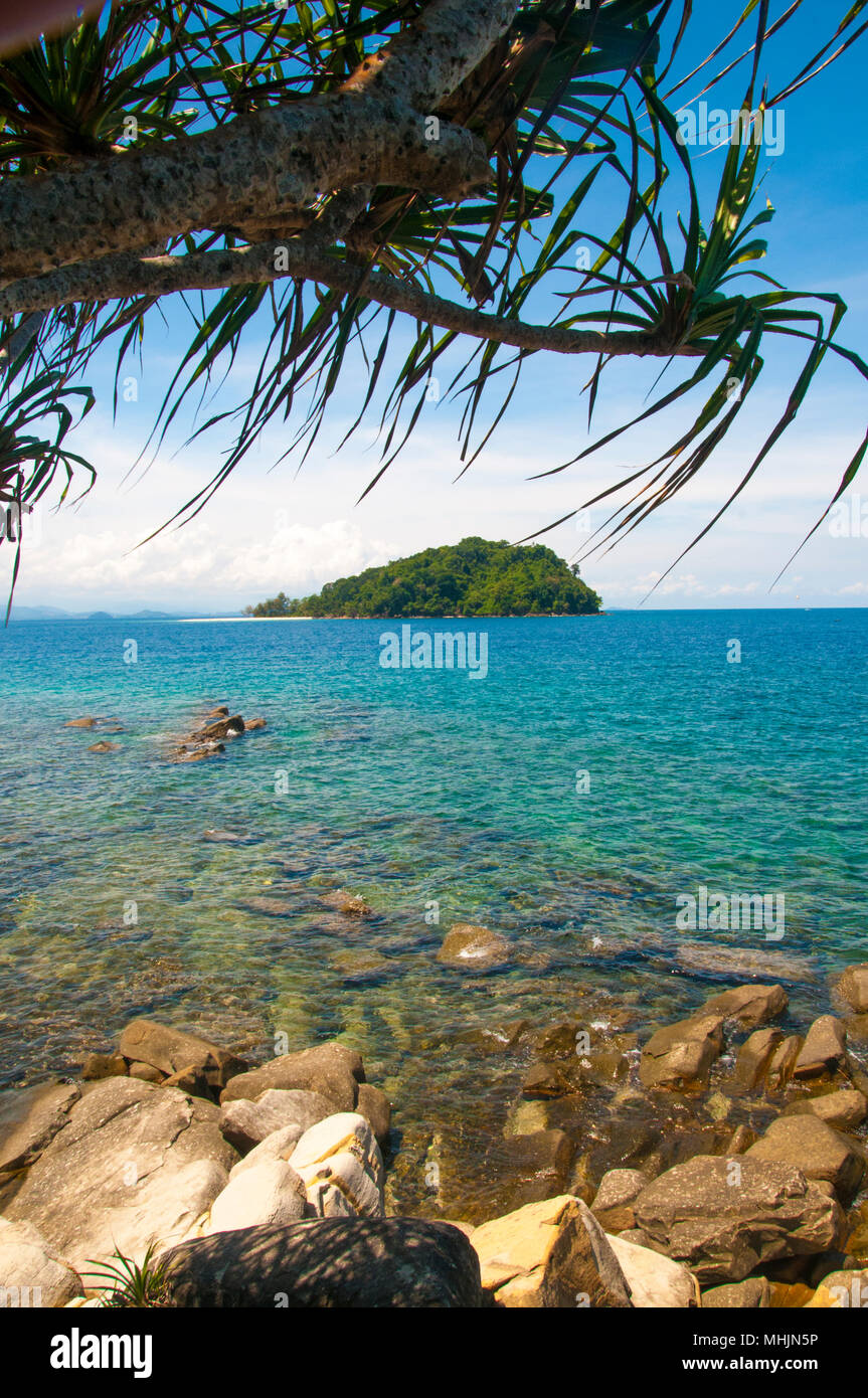 Blick auf Sunset Point, Pulau Manukan, Tunku Abdul Rahman Park, Sabah Stockfoto