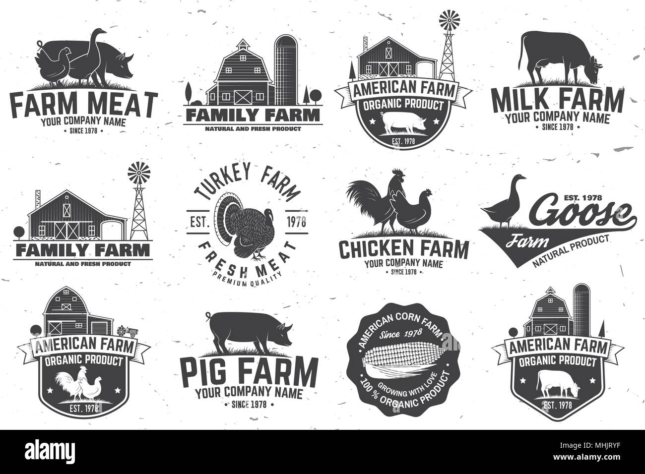 American Farm Abzeichen oder Etikett Stock Vektor