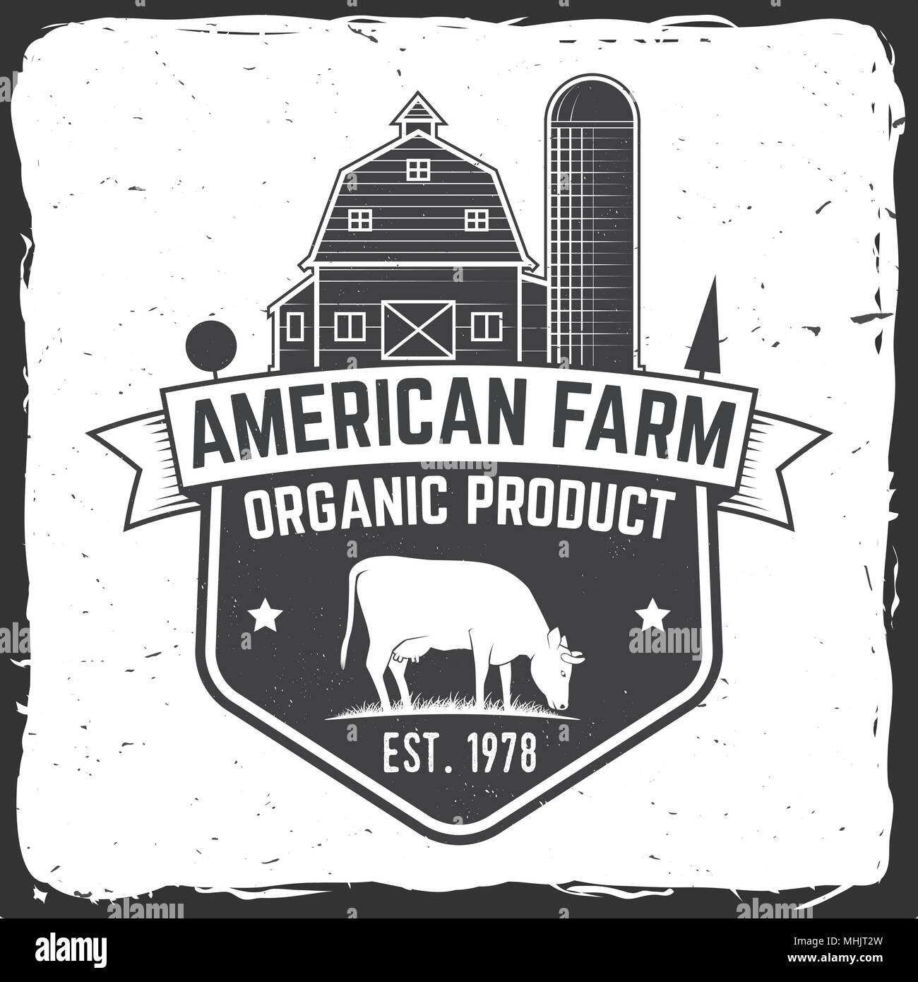 American Farm Abzeichen oder Label. Vector Illustration. Stock Vektor