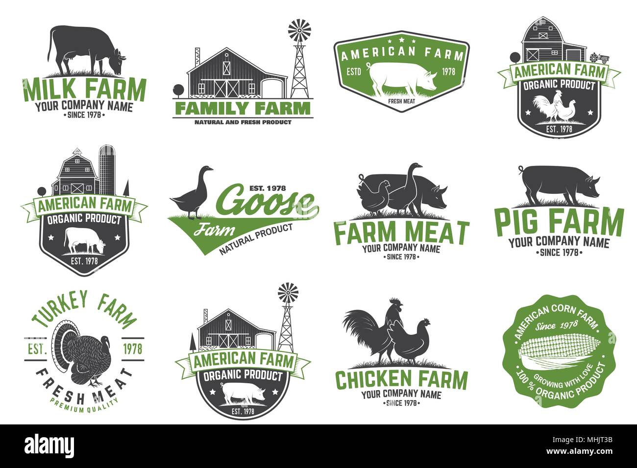 American Farm Abzeichen oder Label. Vector Illustration. Stock Vektor