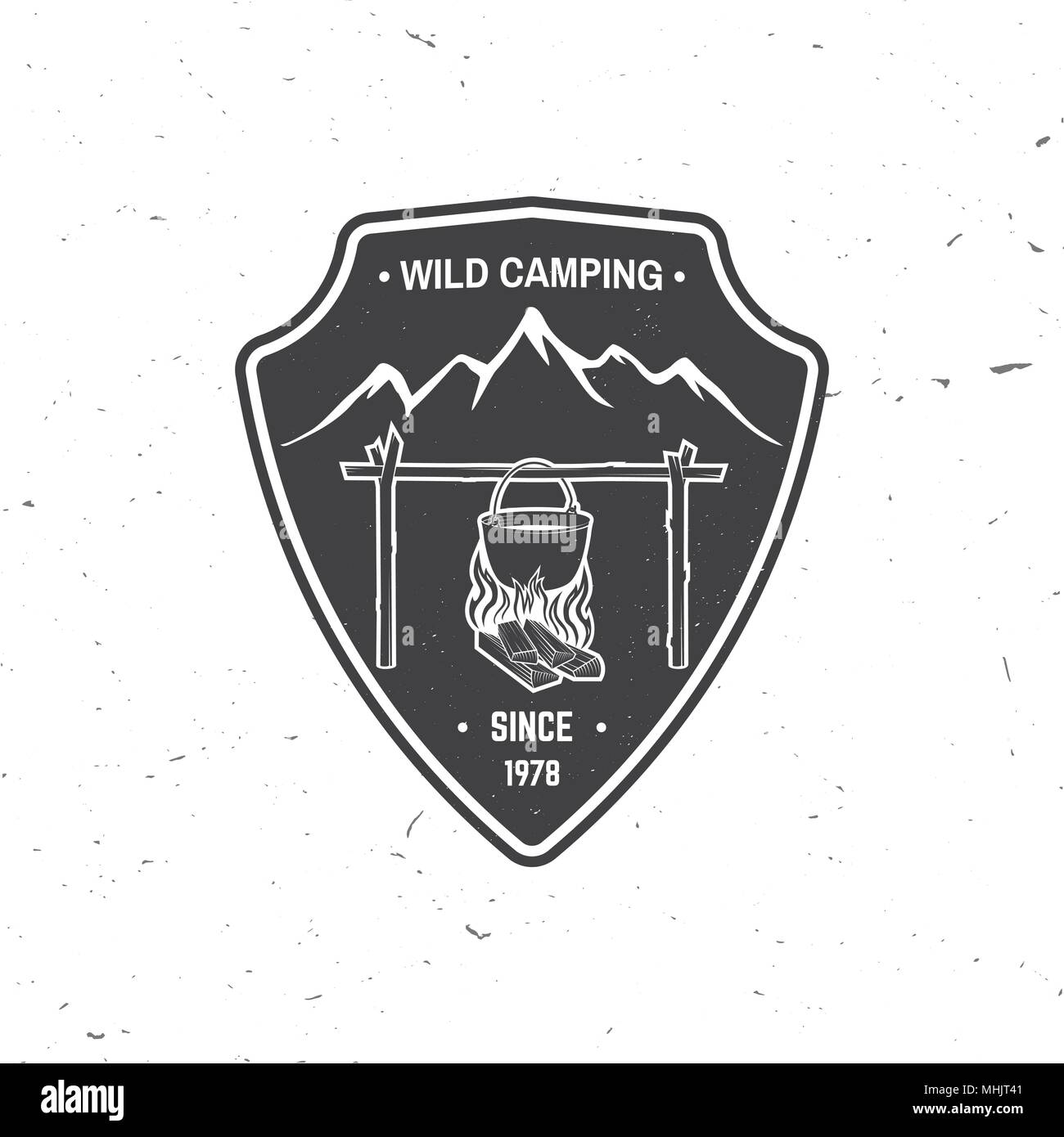 Wildes Campen extreme Abenteuer. Vector Illustration. Stock Vektor