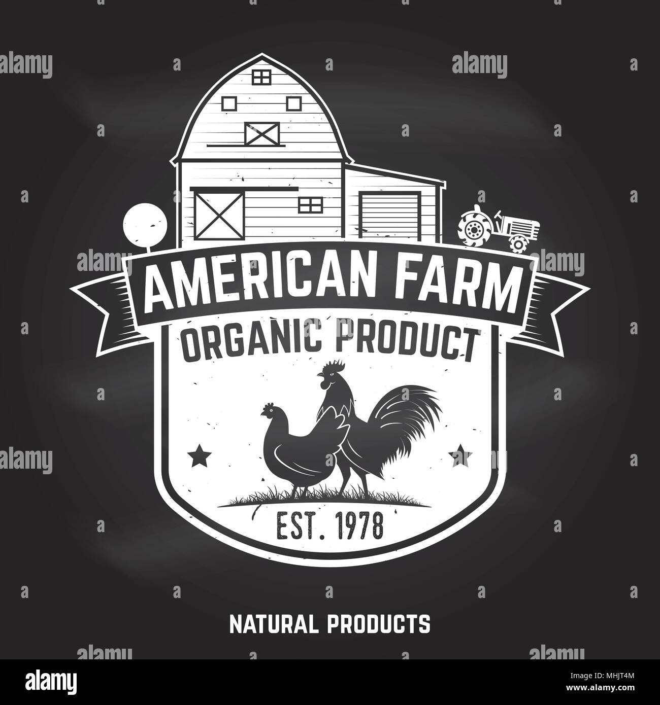 American Farm Abzeichen oder Label. Vector Illustration. Stock Vektor