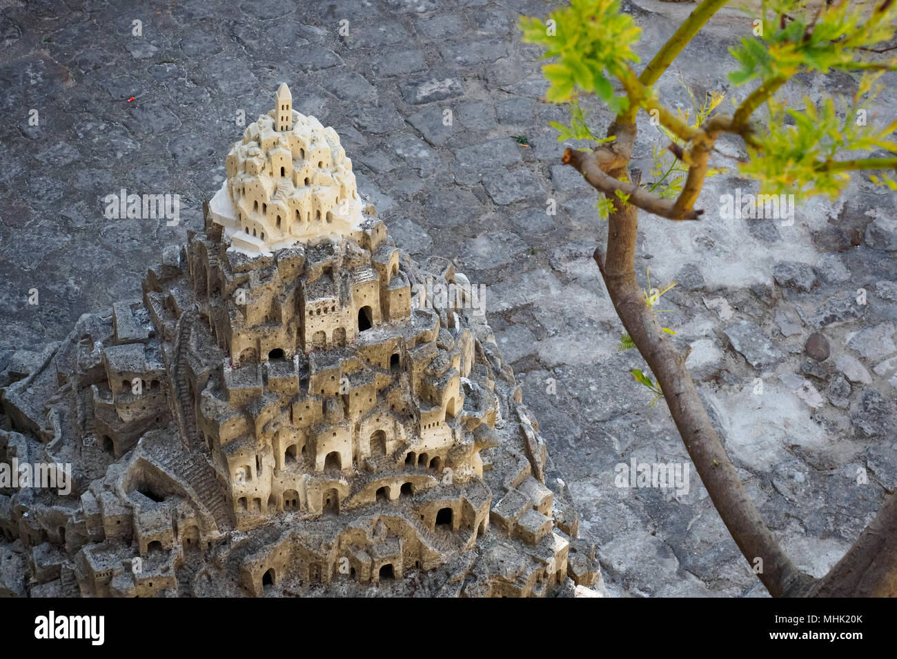 Matera (Italien), September 2017. Miniatur der antiken Stadt namens "Assi di Matera". Querformat. Stockfoto