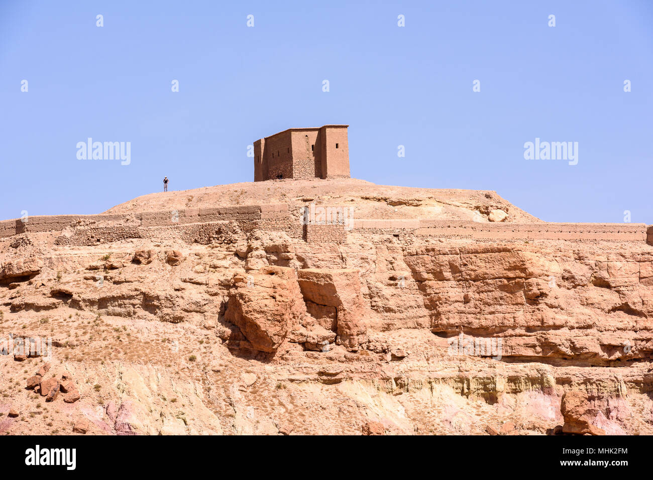 Ait Benhaddou, eine befestigte Stadt, die ehemalige Wohnwagen weg von Sahara nach Marrakesch. UNESCO Welterbe, Marokko Stockfoto