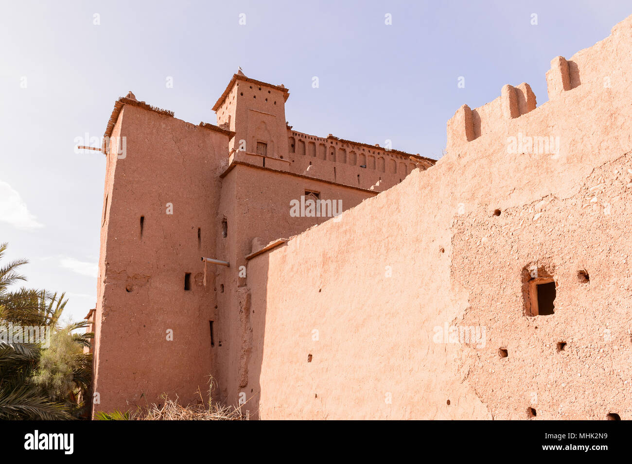 Kasr von Ait Benhaddou, eine befestigte Stadt, die ehemalige Wohnwagen weg von Sahara nach Marrakesch. UNESCO Welterbe, Marokko Stockfoto