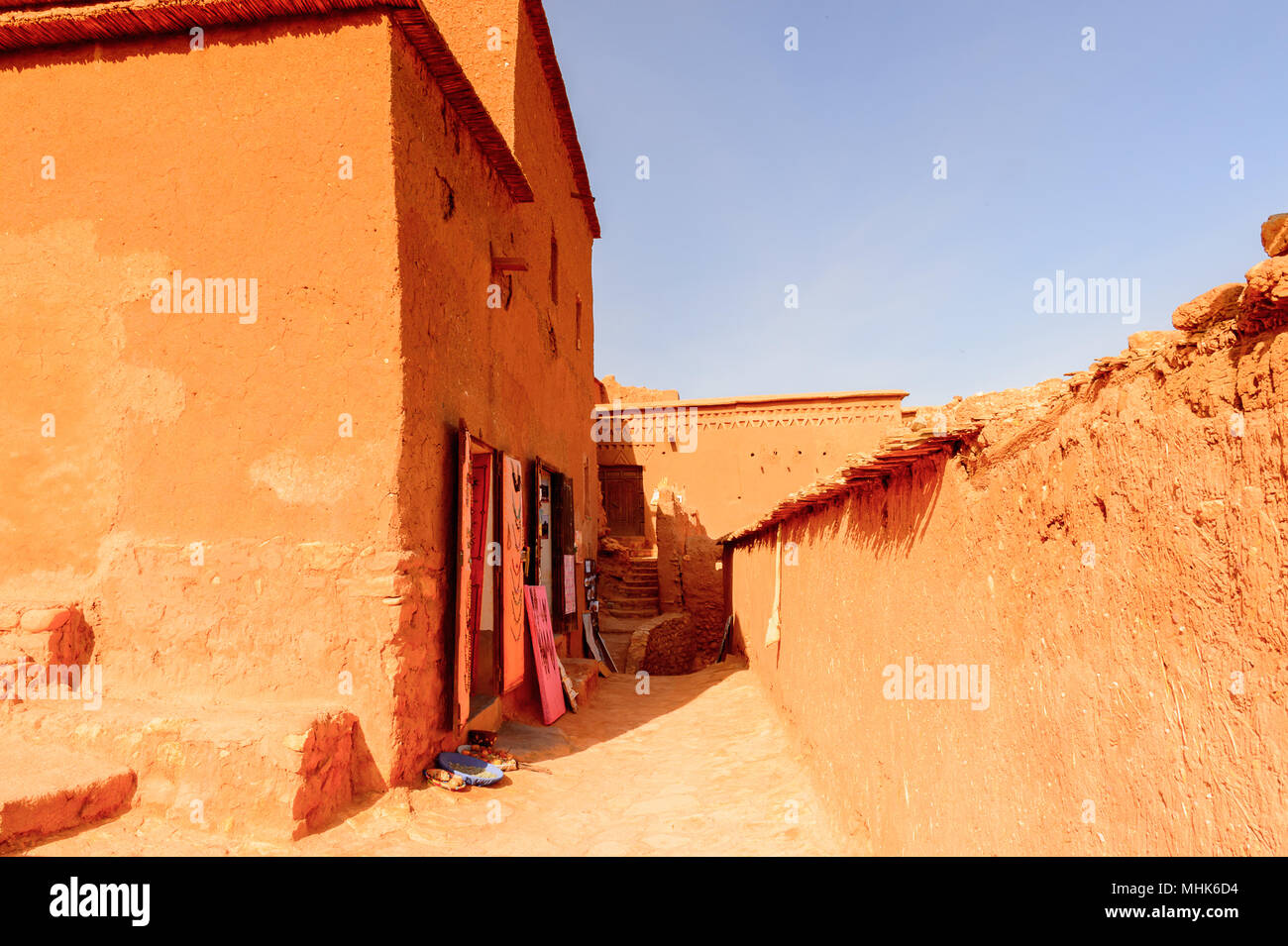 Kasr von Ait Benhaddou, eine befestigte Stadt, die ehemalige Wohnwagen