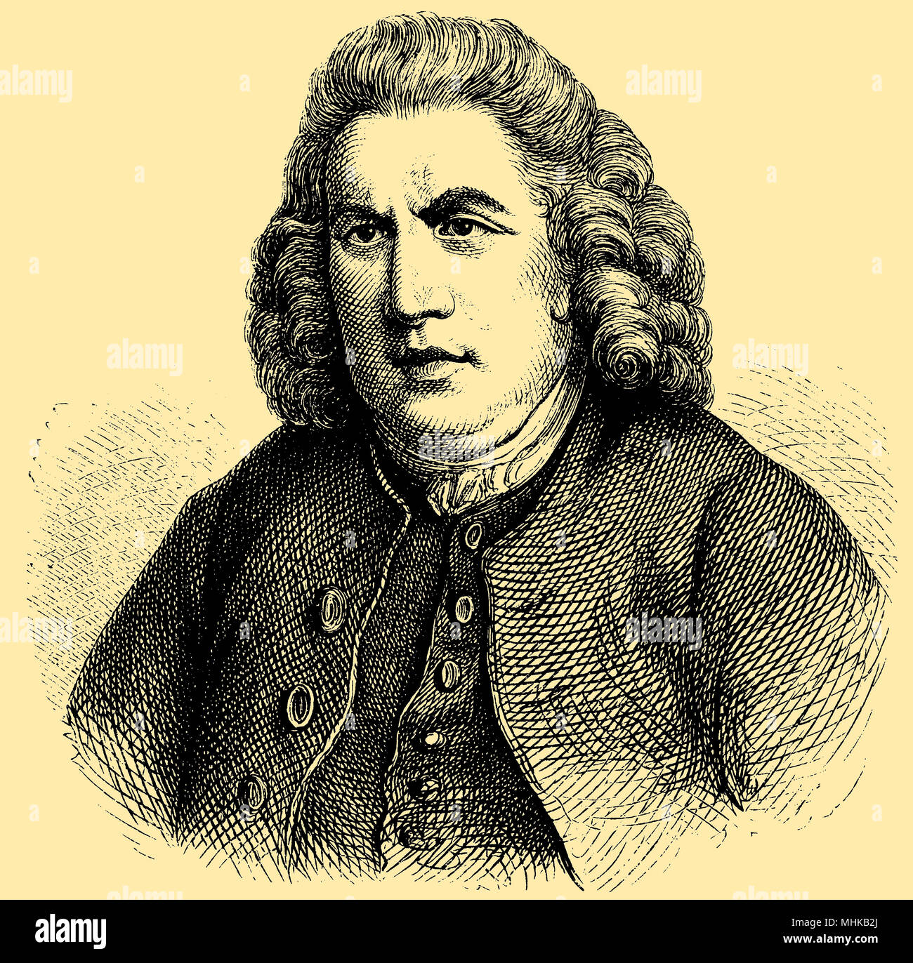 Samuel Johnson (18. September 1709 geboren, starb am 13. Dezember 1784), Stockfoto