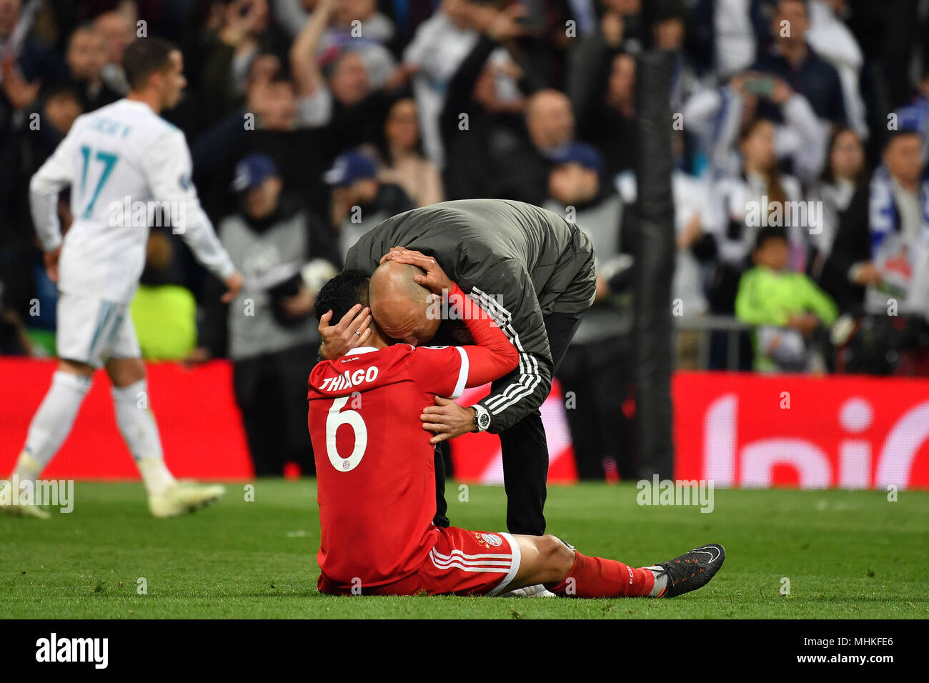 Madrid Spanien 01 Mai 2018 Die Verletzte Arjen Robben Fc