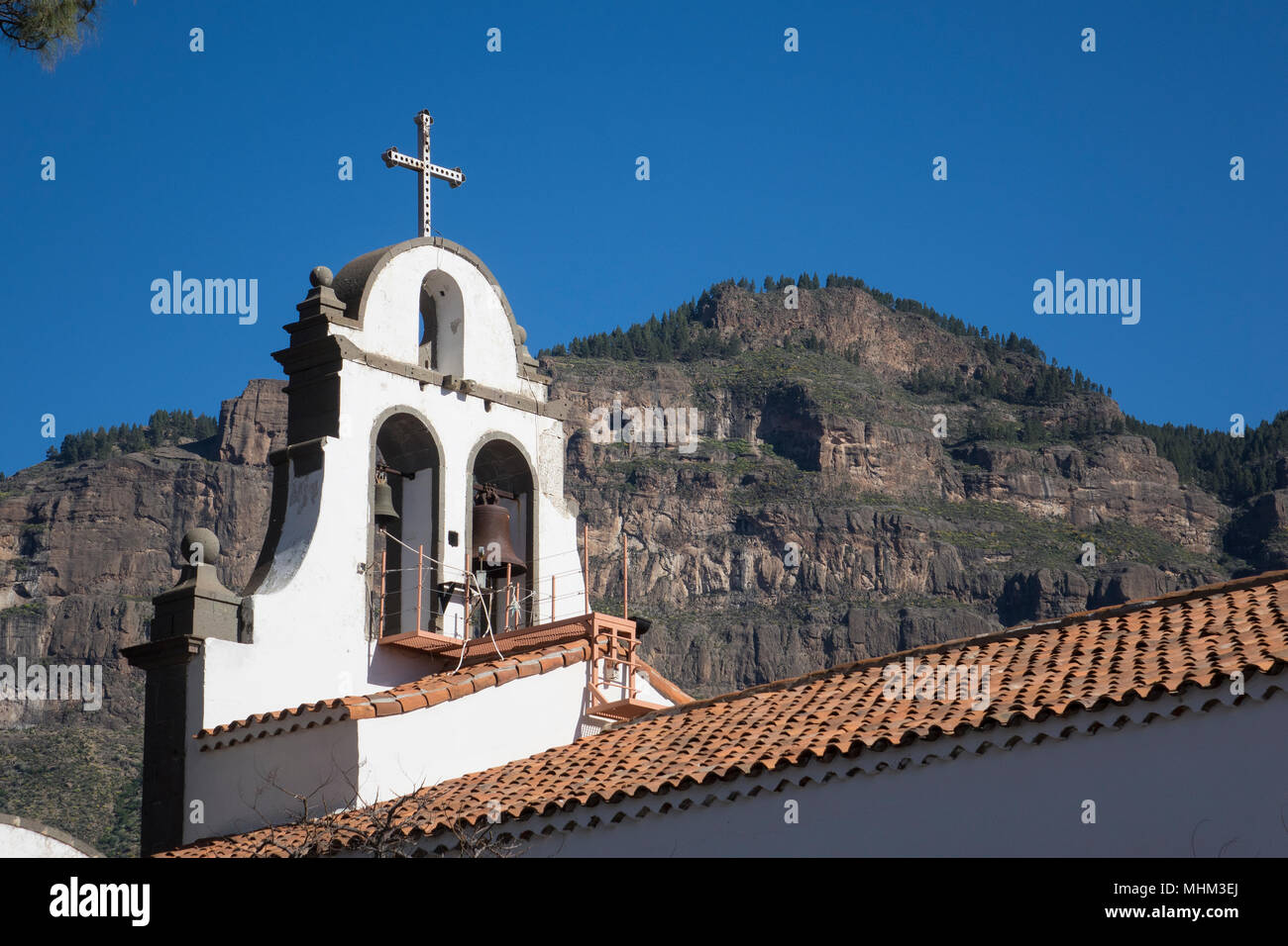 Spanien, Gran Canaria, San Bartolomé de Tirajana, Santiago Kirche Stockfoto