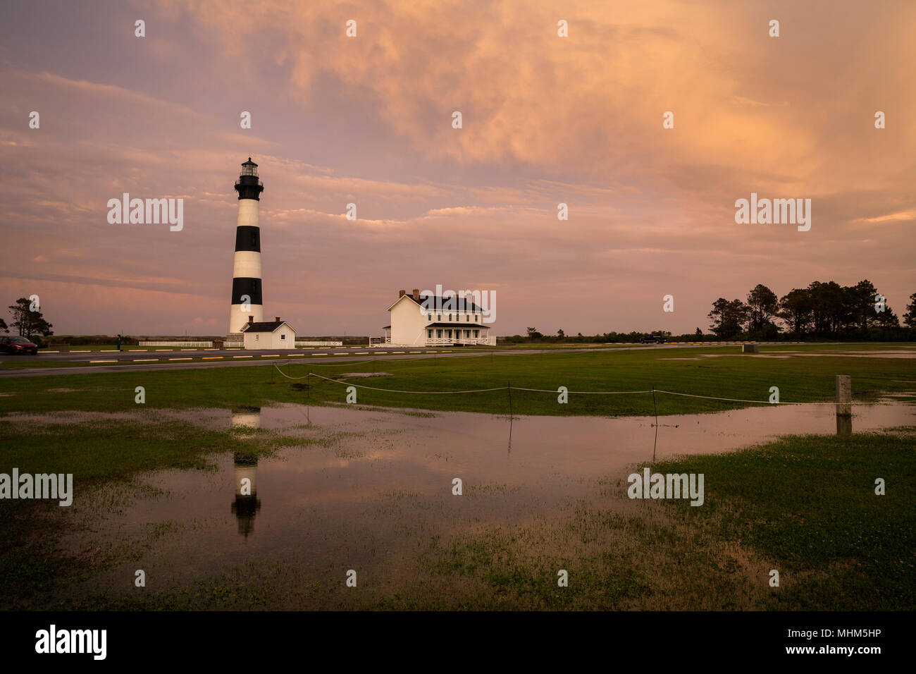 NC-01757-00... NORTH CAROLINA- Bodie Island Lighthouse auf die Outer Banks in Cape Hatteras National Seashore. Stockfoto