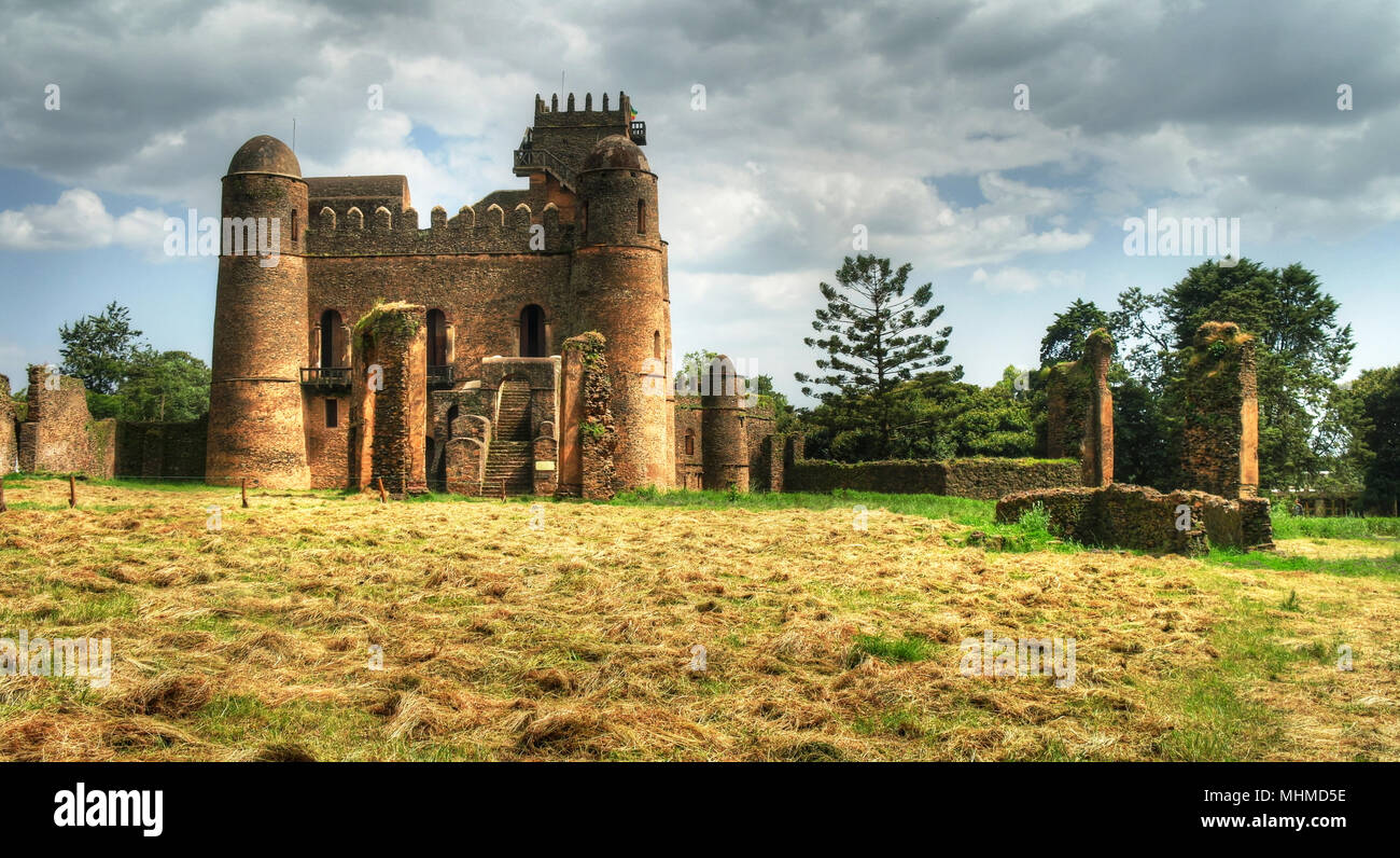 Fasil Ghebbi fasilidas Palace im Ort, Gonder Stockfoto