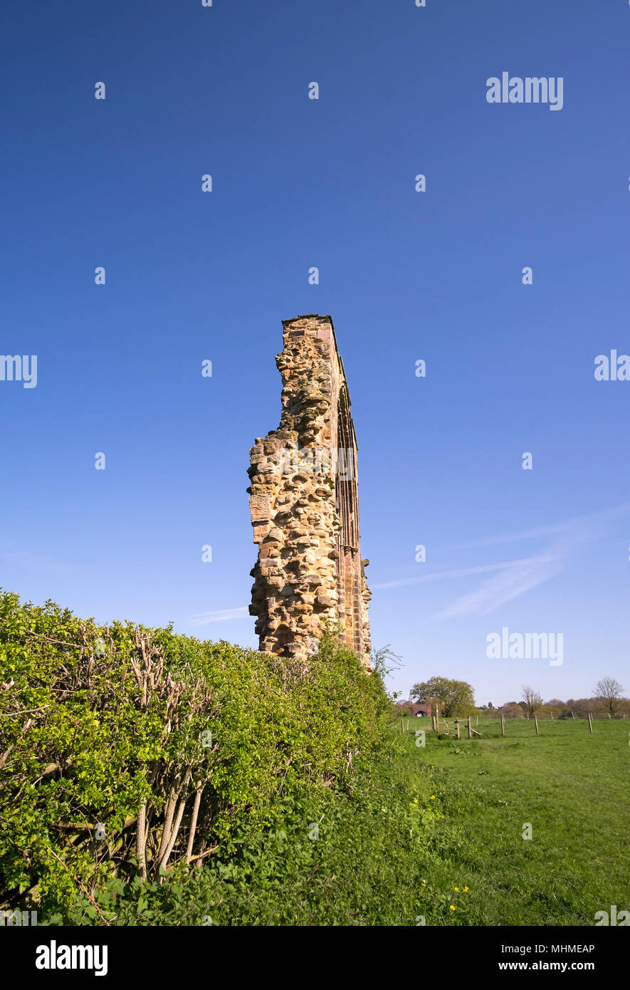 Die Ruine der gewölbten Fenster Rahmen in der "Dale Abbey, Derbyshire, Großbritannien Stockfoto