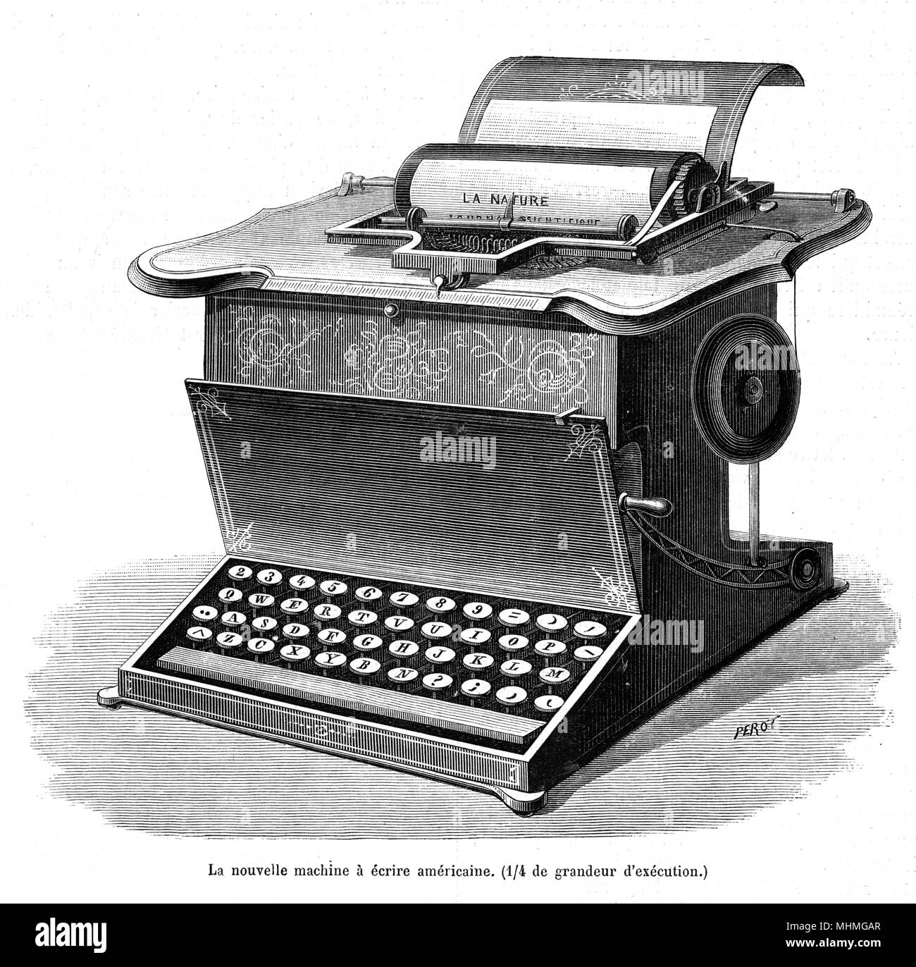 Frühes Modell von Remington Schreibmaschine Stockfoto