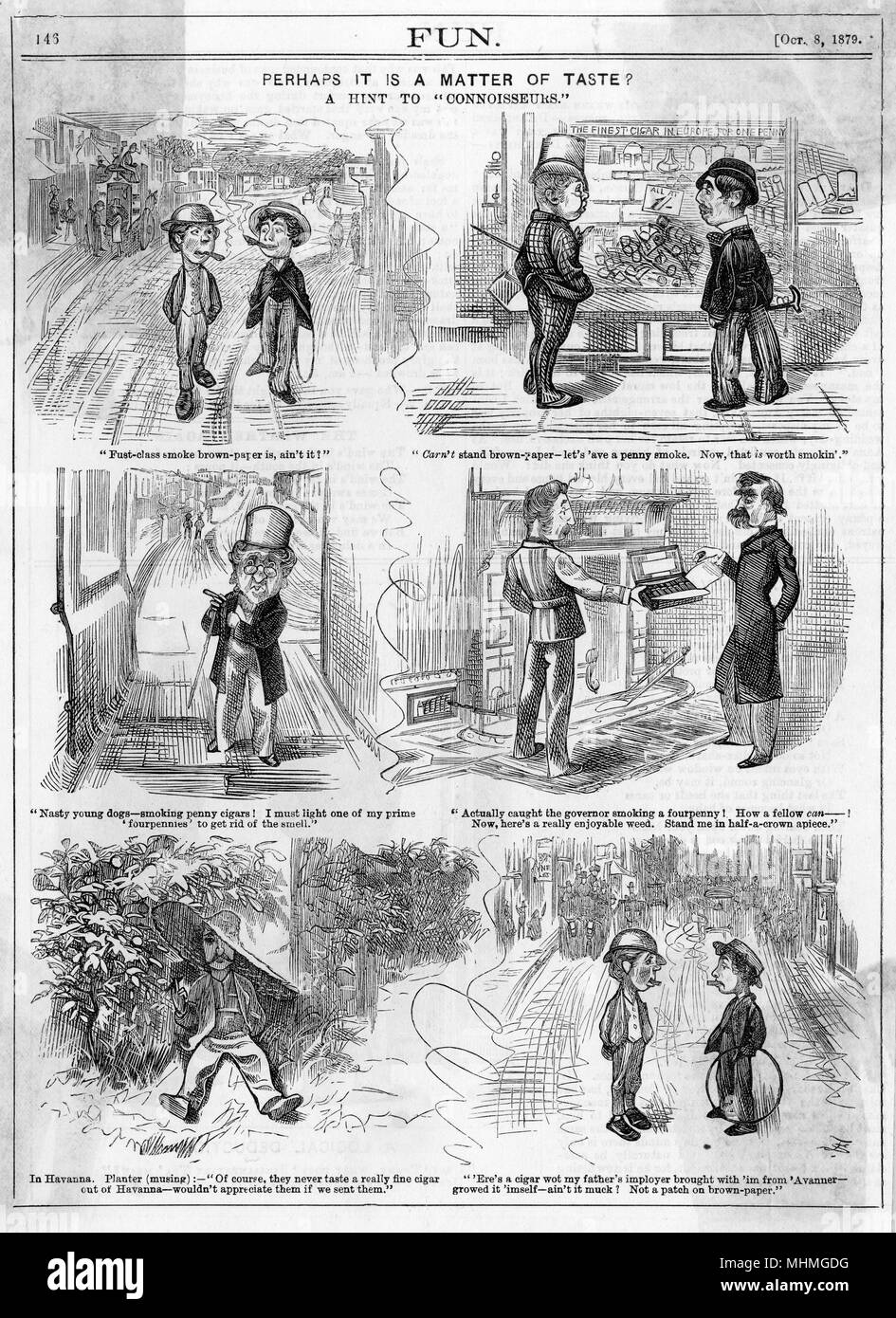 Cartoons, Zigarren... alles eine Frage des Geschmacks Stockfoto