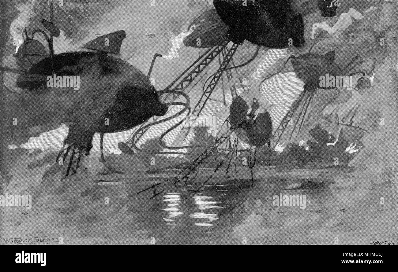 Krieg der Welten von H.G. Wells - Erste Veröffentlichung Stockfoto