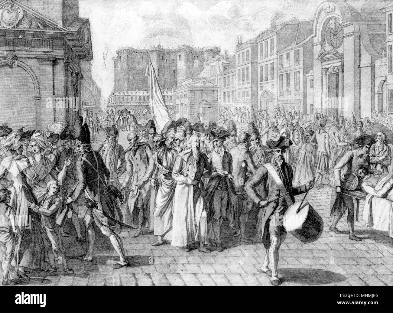 Die Freilassung der Gefangenen der Bastille. Datum: 14. Juli 1789 Stockfoto