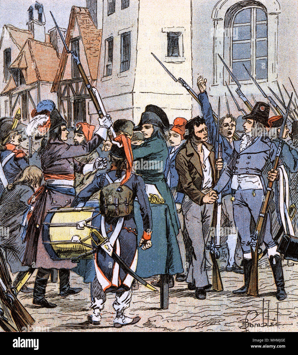 Die Nation nimmt die Arme, um sich zu verteidigen. Datum: ca. 1791 Stockfoto