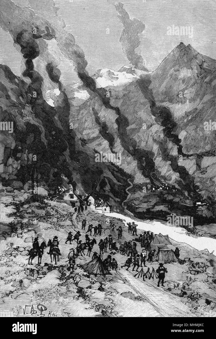 PROTESTANTEN VERFOLGT Stockfoto