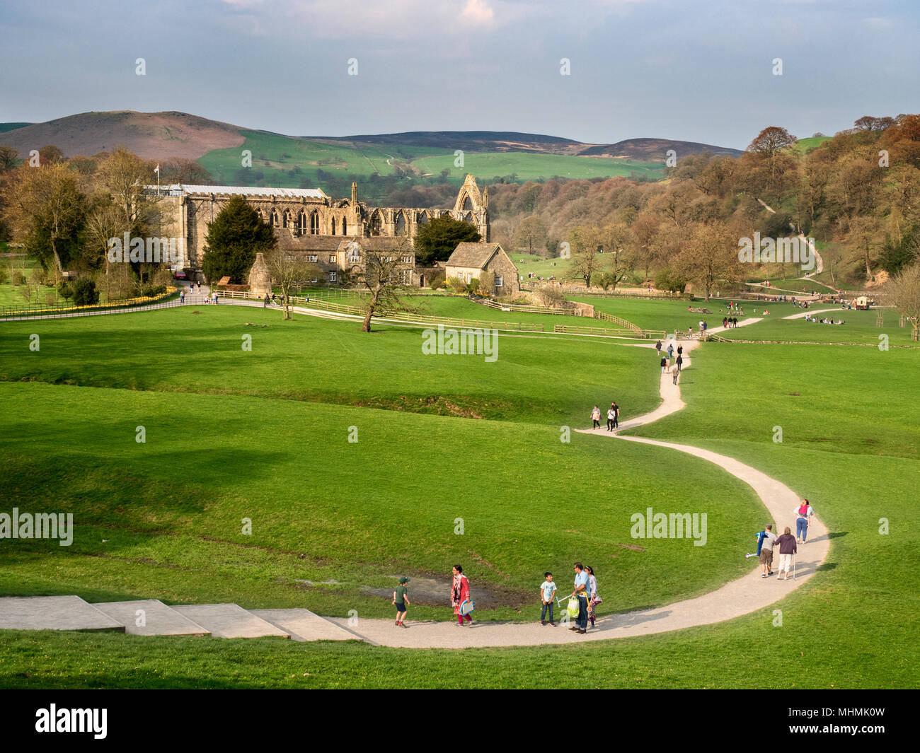 Bolton Priory Ruinen in der wharfe Tal bei Bolton Abbey North Yorkshire England Stockfoto