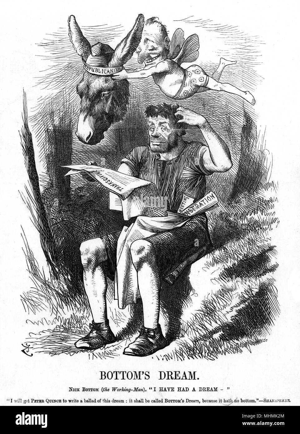 Cartoon, Botts Traum (Republikanismus) Stockfoto