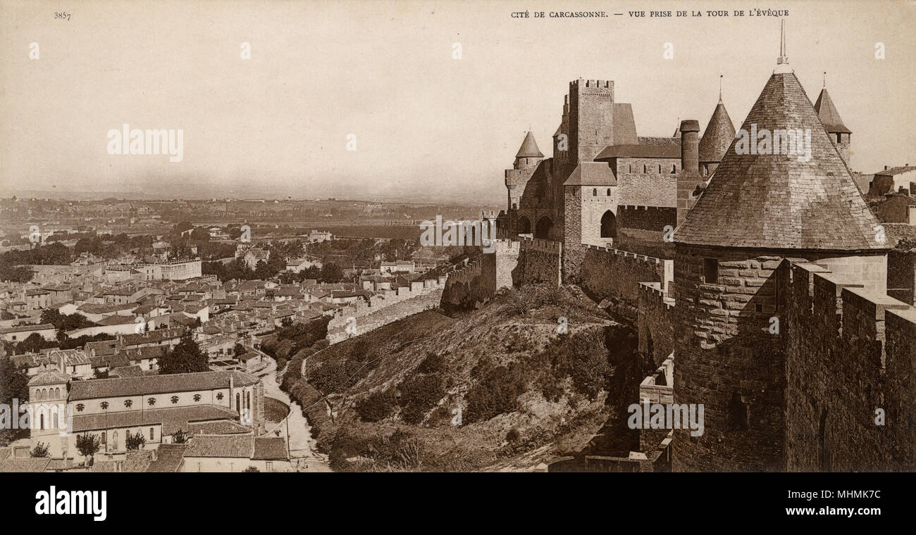 CARCASSONNE/EVEQUE 1910 Stockfoto