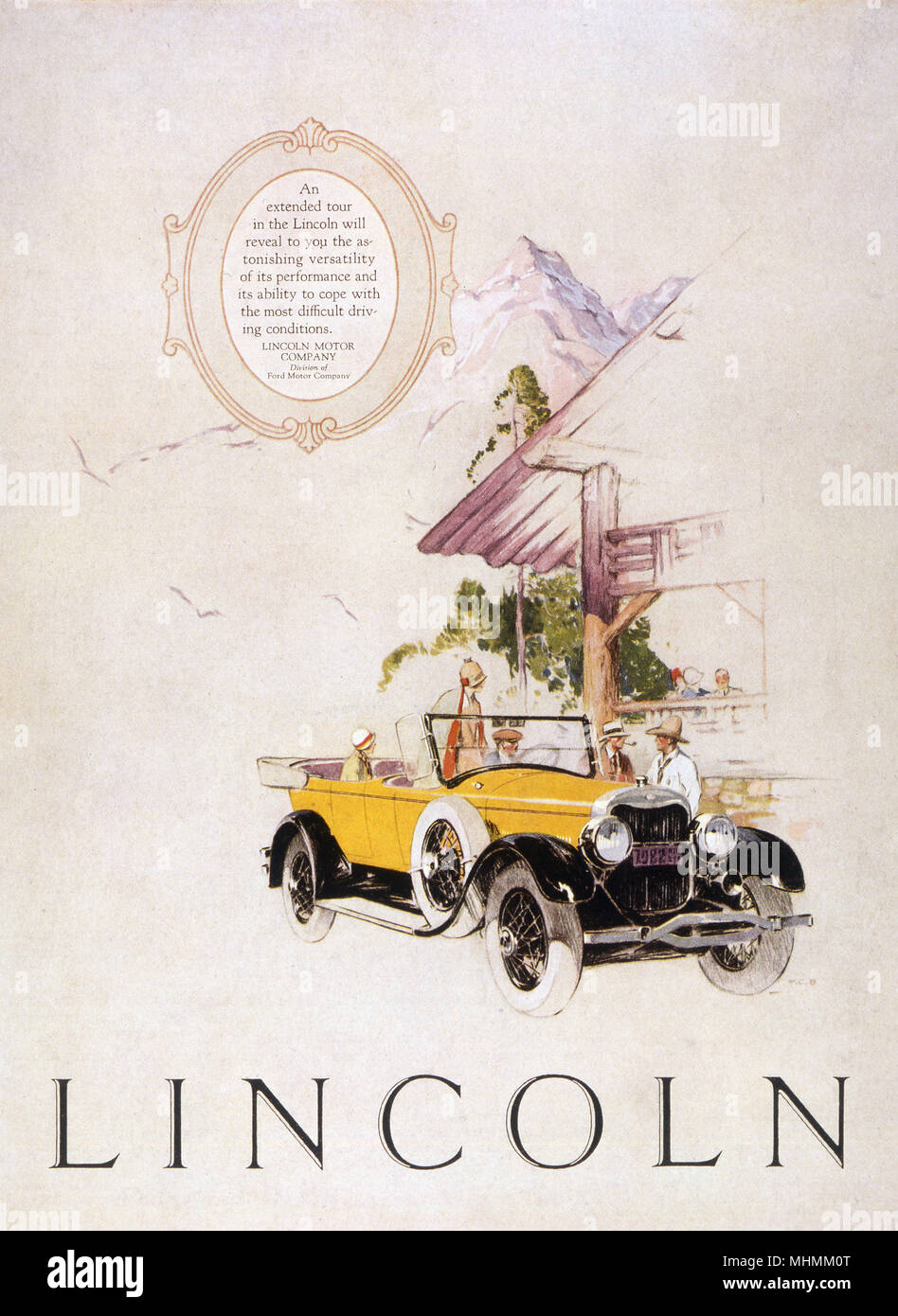 Ein Lincoln Cabrio. Datum: 1925 Stockfoto