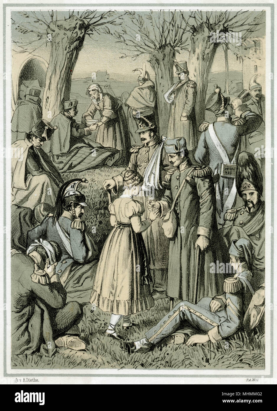 Verletzte 1870 Stockfoto