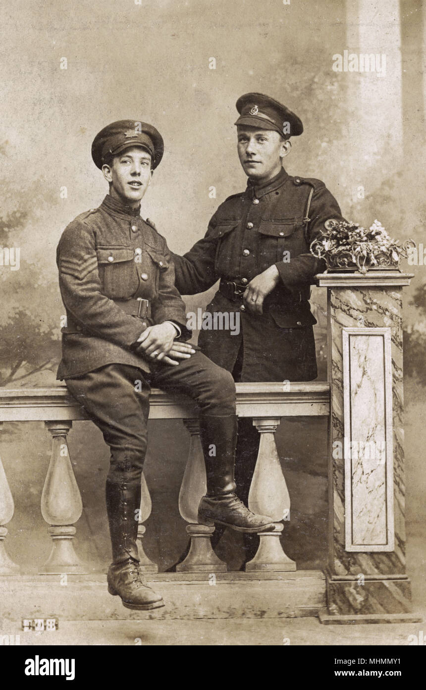 Zwei Soldaten des Ersten Weltkriegs Stockfoto