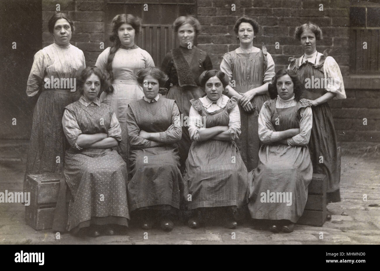Gruppe von Fabrikarbeiterinnen, c.1910 Stockfoto