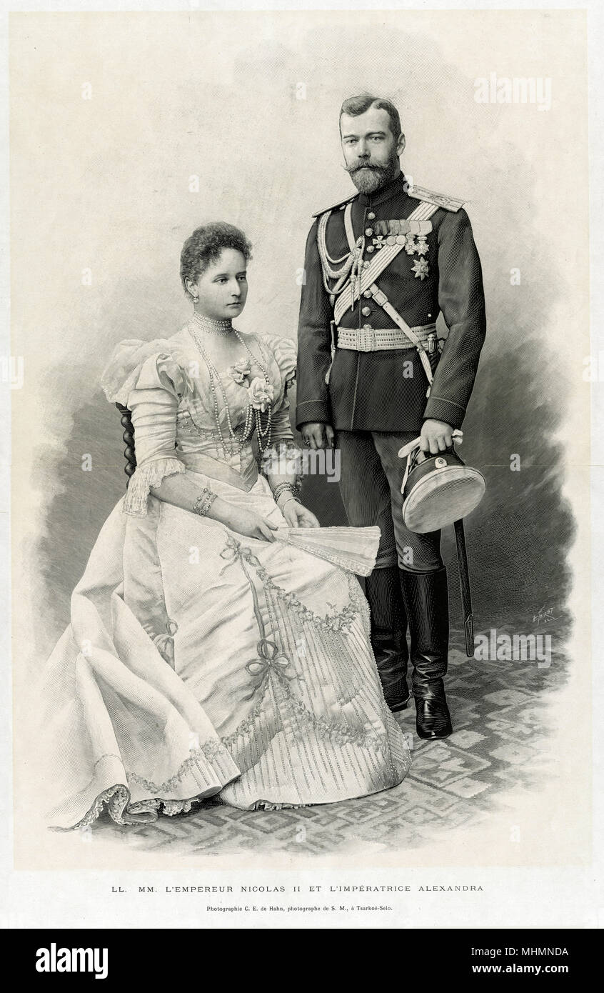 Nicholas II. Aus Russland und Alexandra Feodorowna 1901 Stockfoto