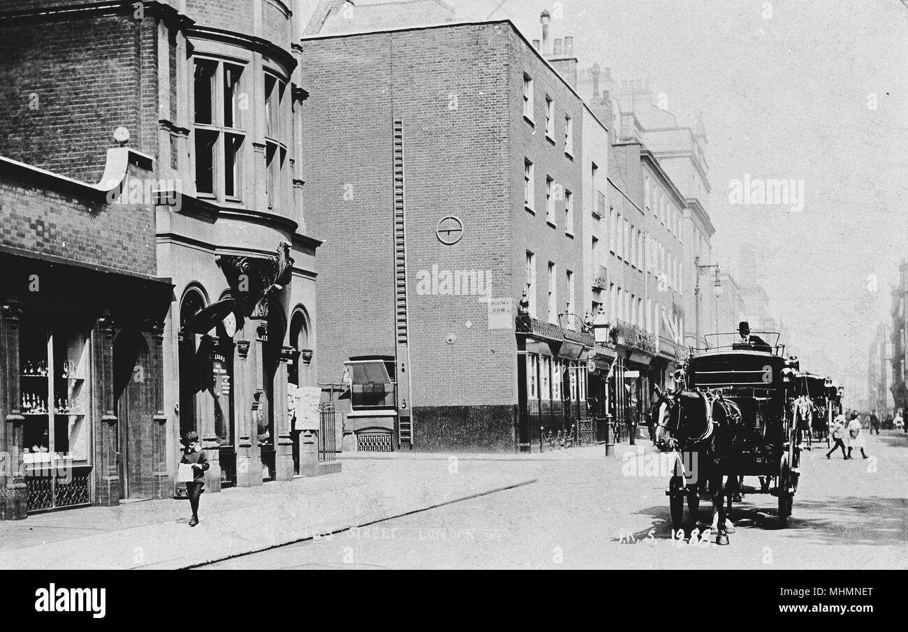 Davies Street und Mount Row, Mayfair, London W1. Datum: ca. 1900 s Stockfoto