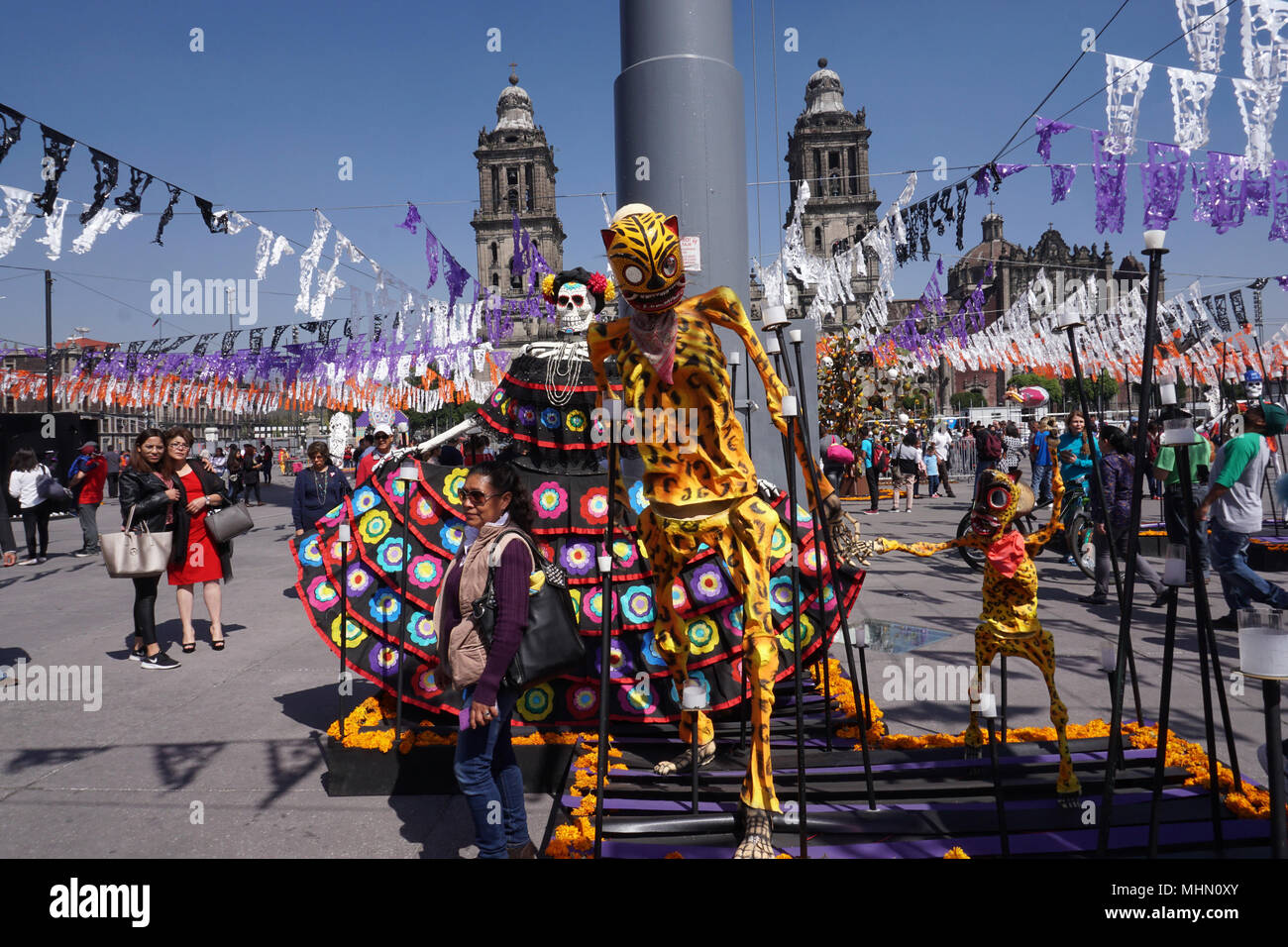 Mexiko City, Mexiko - 5. NOVEMBER 2017 - Tag der Toten spanischen Dia de Muertos ist ein multy Feiertag gefeiert in Mexiko und den Vereinigten St Stockfoto