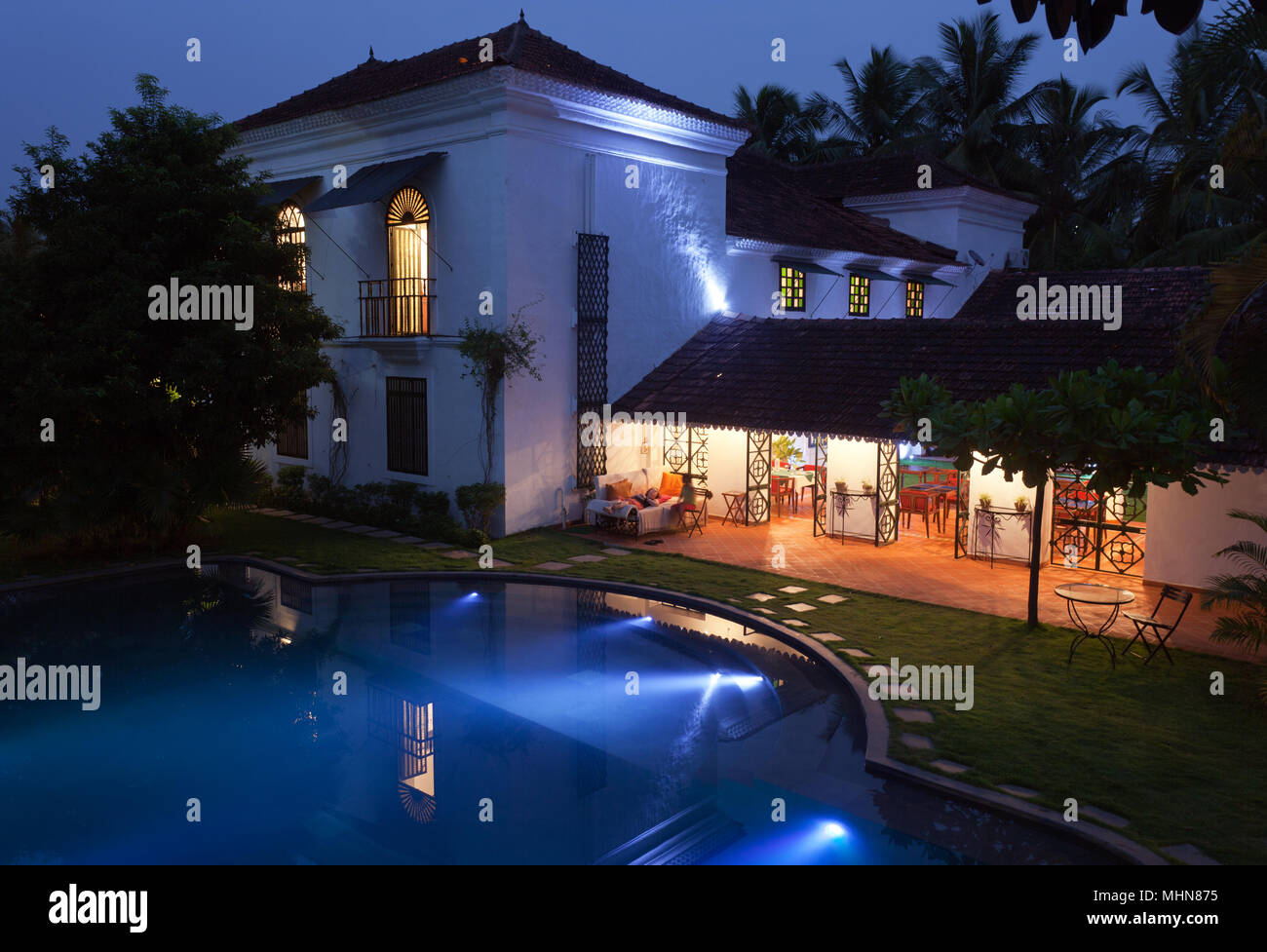 Carolinensiel, Goa, Indien; Siolim House Boutique Hotel Stockfoto