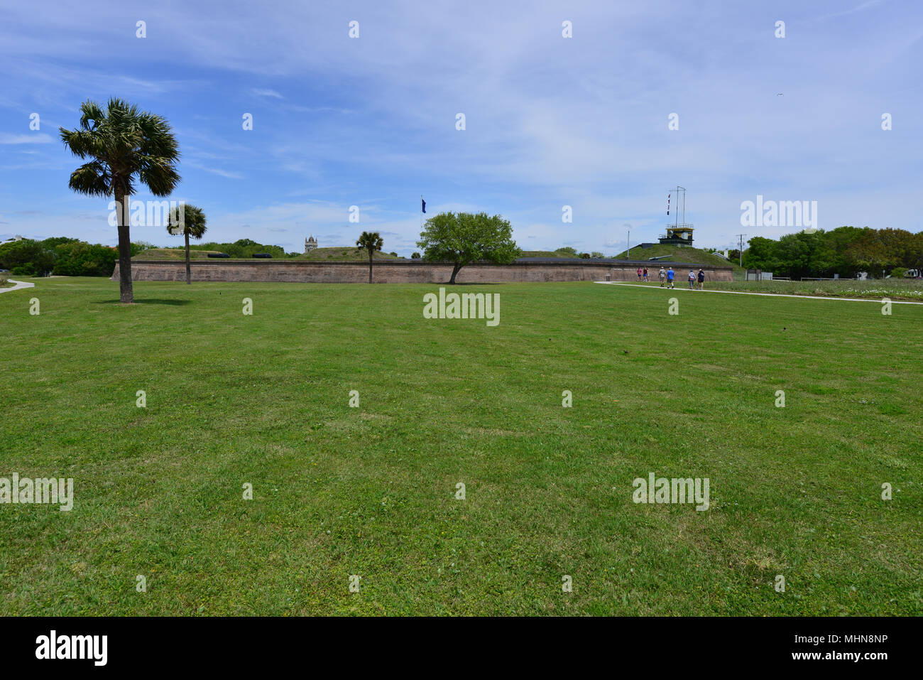 Fort Moultrie eine Amerikanische Festung, die von 1776 bis 1947 verwendet wurde. Stockfoto