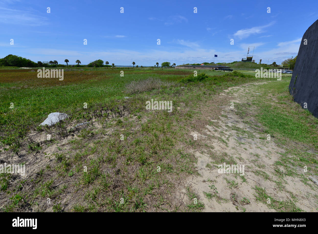 Blick von der Außenseite des Fort Moultrie Stockade Stockfoto