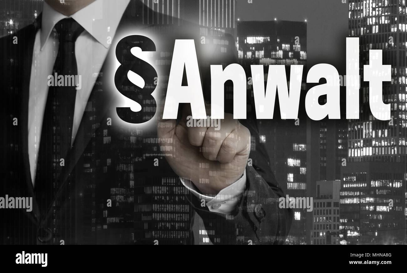 Anwalt (Rechtsanwalt) Konzept wird durch Geschäftsmann gezeigt. Stockfoto