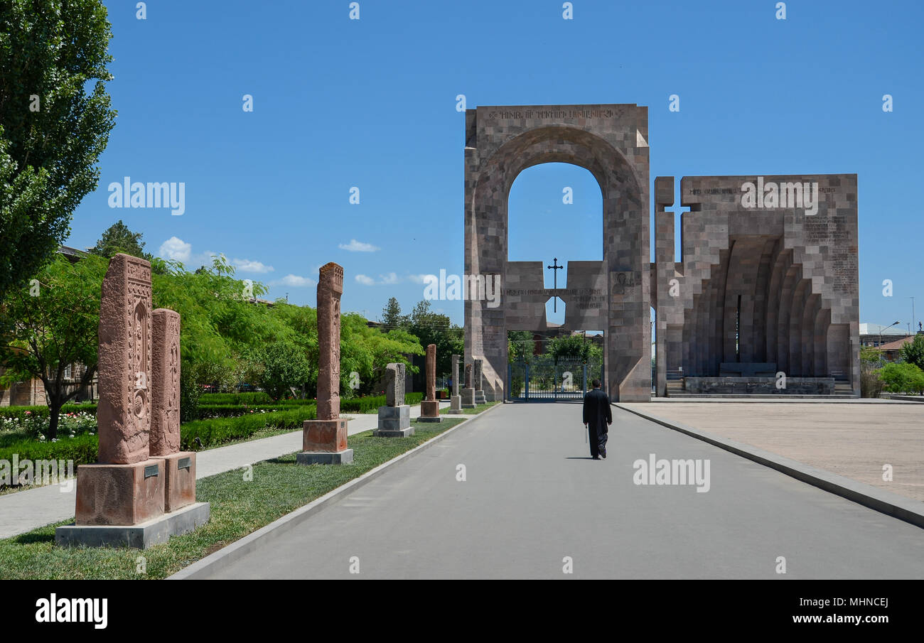 Main Gate zu Mutter Siehe der Heiligen Etschmiadzin Komplex. Vagharshapat. Armenien Stockfoto