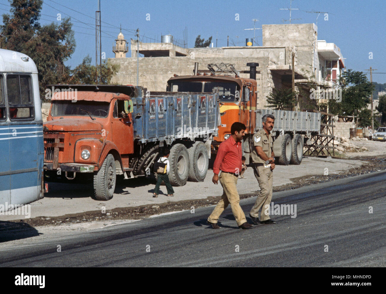 Palästinensische Polizisten mit palästinensischen West Bank, Ost Jerusalem, Israel - Palästinensische Behörde Stockfoto