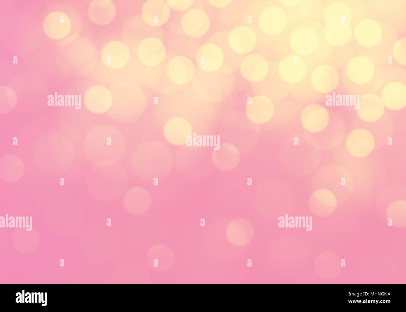 Abstrakte gelb bokeh Licht auf rosa Hintergrund Vector Illustration. Stock Vektor