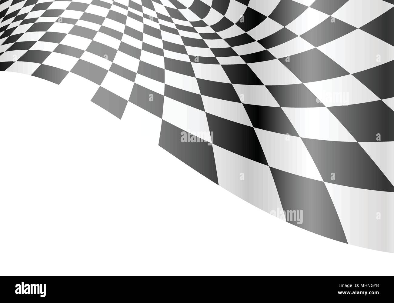 Zielflagge wave auf weißem Design race Hintergrund Vector Illustration. Stock Vektor