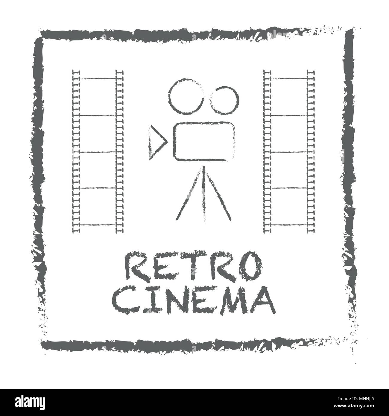 Film Retro Poster und Flyer. Vintage Kino werbe Druck. Können für Ad, Banner verwendet werden, wir gestalten. Stock Vektor