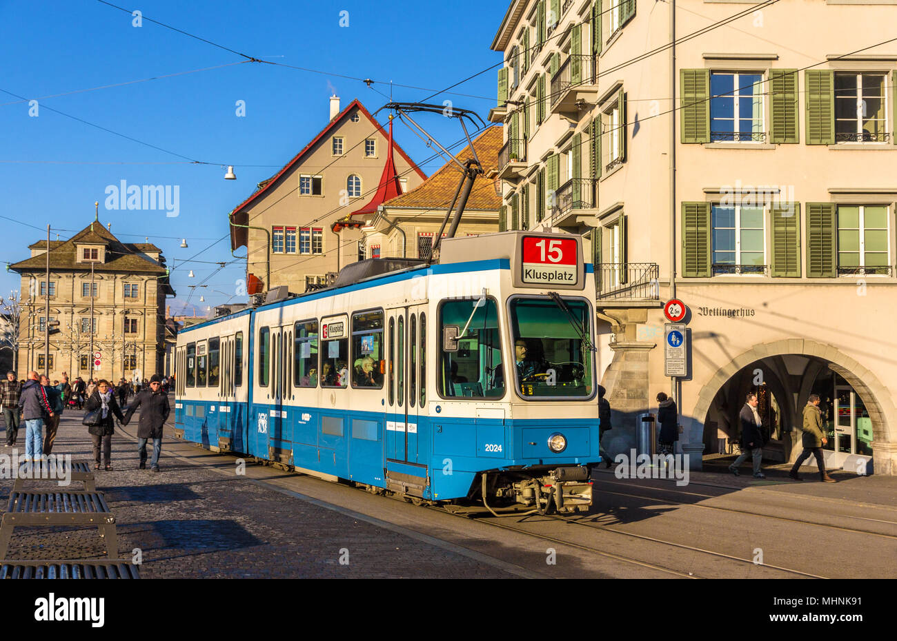 Zürich, Schweiz - 01 Dezember: Tram 4/6 SWS/BBC in der Ci. Stockfoto