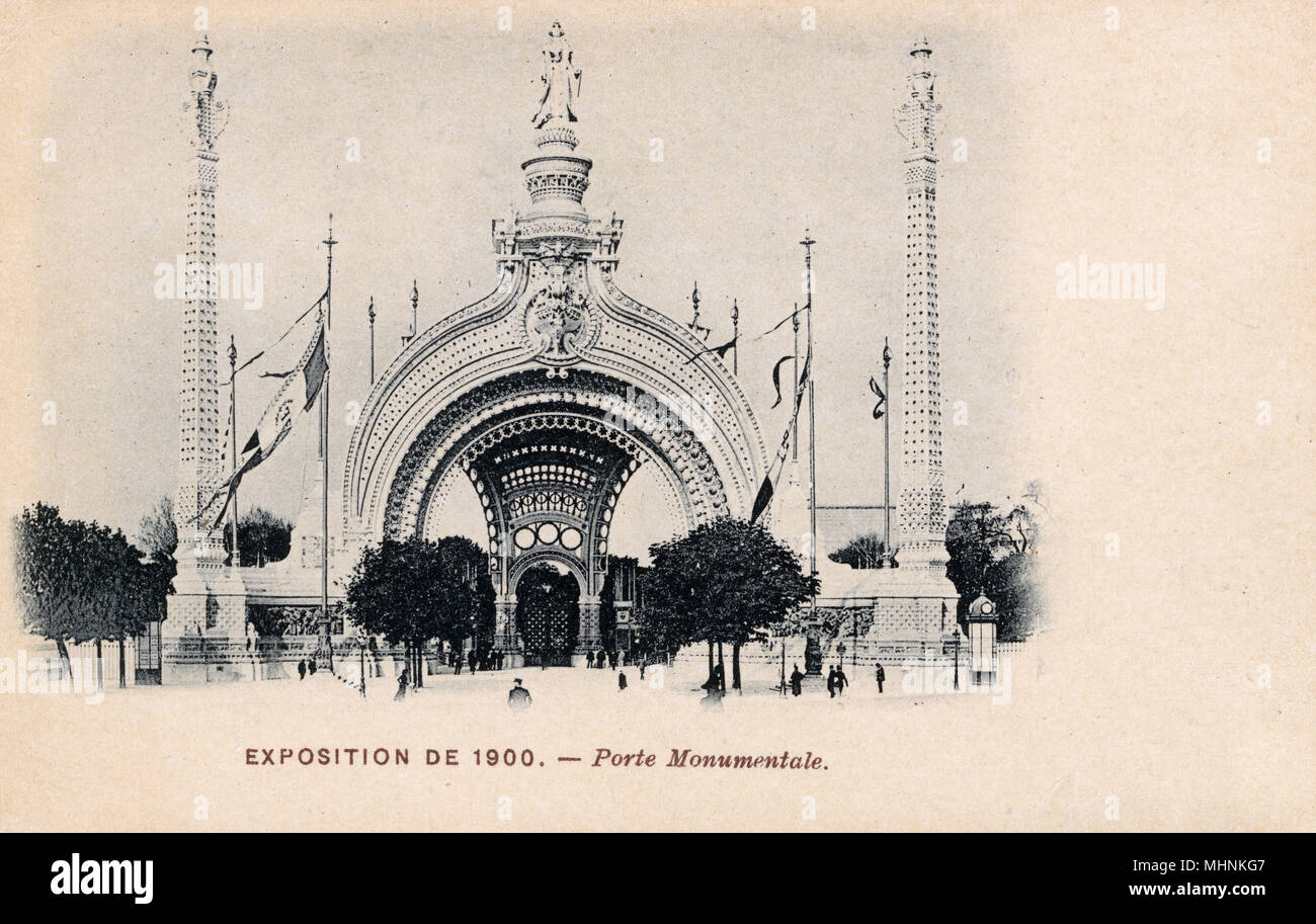 Die monumentalen Tor ('Porte Monumentale') - Paris Exposition Universelle von 1900. Datum: 1900 Stockfoto