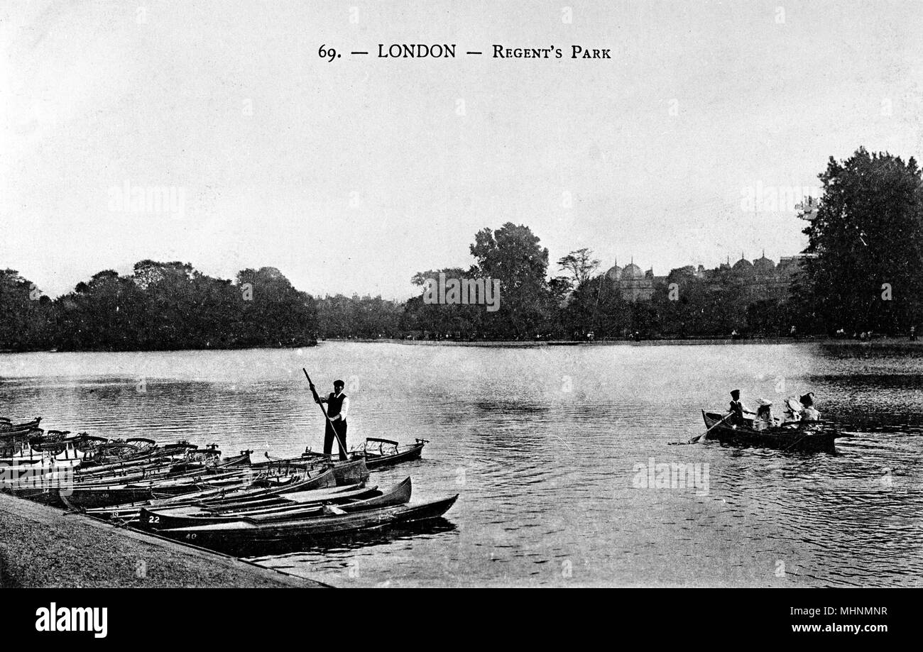Boote auf dem See, Regents Park, London Stockfoto