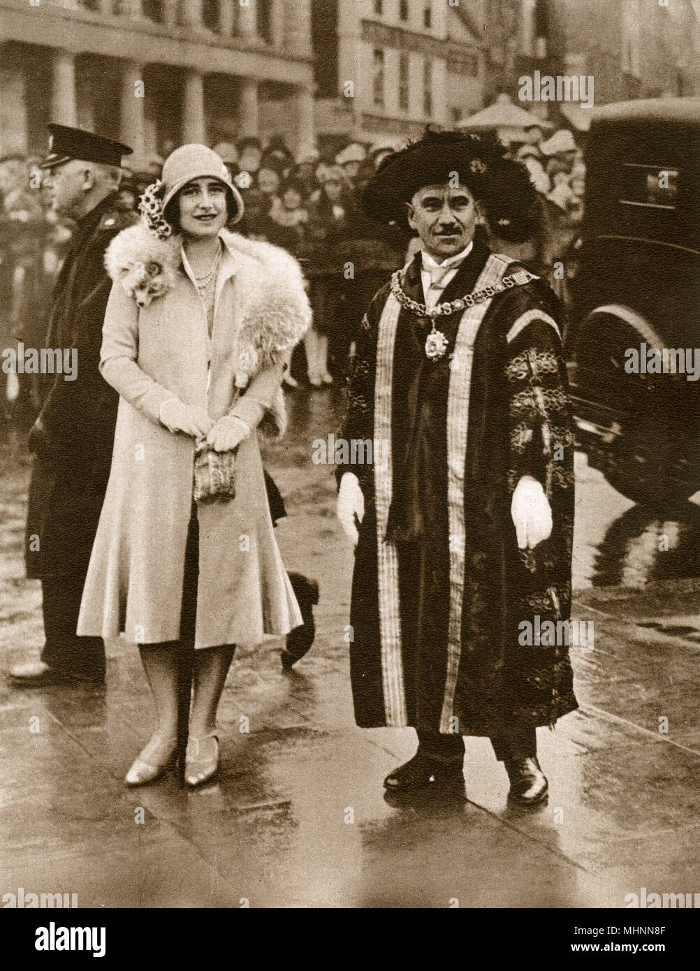 Herzogin von York in Mansfield, Notts, mit dem Bürgermeister Stockfoto